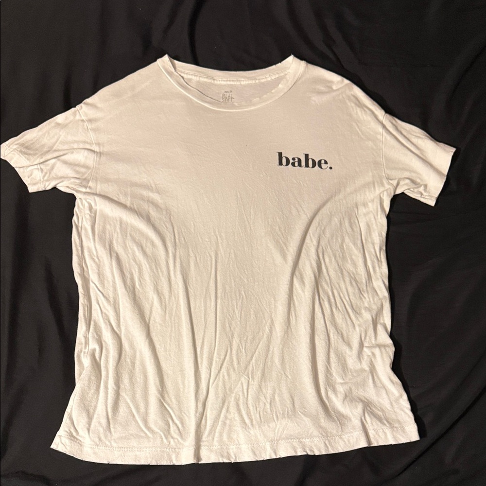 Aerie White 'Babe' Tee